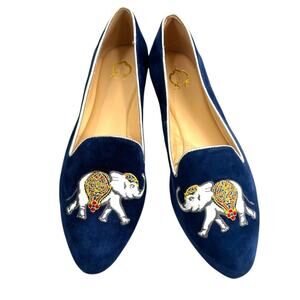 C Wonder Blue suede loafers shoes elephant sz 7